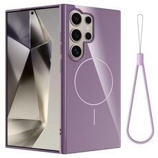 Custodia antiurto in TPU lucido con cordino per Samsung Galaxy S24 Ultra 5G (viola)