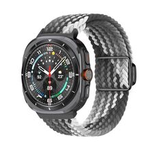 Per Samsung Galaxy Watch Ultra 47mm Kalebol Braided Loop Magnetic Black Buckle Watch Band (Cioccolato Fondente)