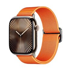 Per Apple Watch 42mm / 41mm / 40mm / 38mm Kalebol Bull Bead Buckle Elastic Nylon Watch Band (Arancione)