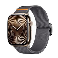 Per Apple Watch 42mm / 41mm / 40mm / 38mm Kalebol Bull Bead Buckle Elastic Nylon Watch Band (grigio scuro)