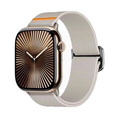 Per Apple Watch 42mm / 41mm / 40mm / 38mm Kalebol Bull Bead Buckle Elastic Nylon Watch Band (Starlight)