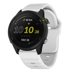 Cinturino per orologio in silicone con fibbia borchiata e motivo a onde Kalebol da 20 mm (bianco)