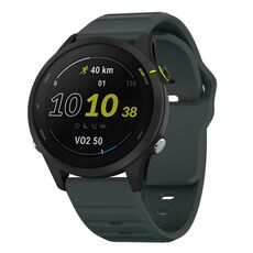 Cinturino per orologio in silicone con fibbia borchiata e motivo a onde Kalebol da 20 mm (verde scuro)