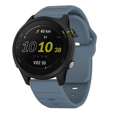 Cinturino per orologio in silicone con fibbia borchiata e motivo a onde Kalebol da 20 mm (blu navy)
