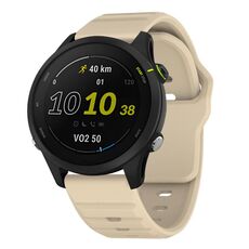 Cinturino per orologio in silicone con fibbia borchiata e motivo a onde Kalebol da 20 mm (colore crema)