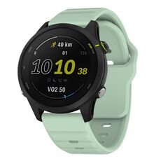 Cinturino per orologio in silicone con fibbia borchiata e motivo a onde Kalebol da 20 mm (verde acqua)