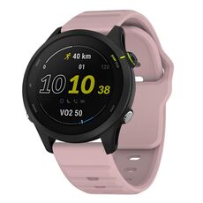 Cinturino per orologio in silicone con fibbia borchiata e motivo a onde Kalebol da 22 mm (rosa)