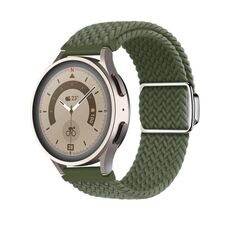 Cinturino per orologio con fibbia magnetica intrecciata in nylon Kalevol da 20 mm (verde oliva scuro)