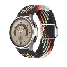 Cinturino per orologio con fibbia magnetica intrecciata in nylon Kalebol da 20 mm (arcobaleno nero)