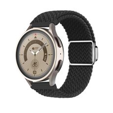 Cinturino per orologio con fibbia magnetica intrecciata in nylon Kalebol da 20 mm (nero)