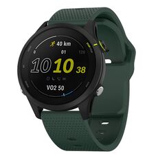 Cinturino per orologio in silicone con fibbia borchiata Kalebol Dot da 20 mm (verde scuro)