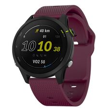 Cinturino per orologio in silicone con fibbia borchiata Kalebol Dot da 20 mm (rosso vino)