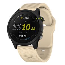 Cinturino per orologio in silicone con fibbia borchiata Kalebol Dot da 20 mm (colore crema)