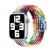 Per Apple Watch 46mm / 49mm / 45mm / 44mm Kalebol Nylon Loop Cinturino con fibbia magnetica (arcobaleno ufficiale)
