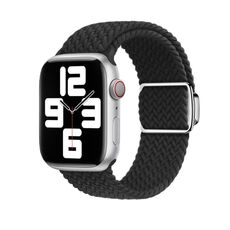 Per Apple Watch 46mm / 49mm / 45mm / 44mm Kalebol Nylon Loop Cinturino con fibbia magnetica (nero)