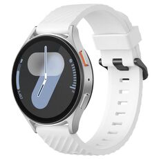 Cinturino per orologio in silicone con fibbia in acciaio Kalebol da 20 mm (bianco)