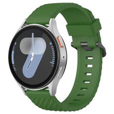Cinturino per orologio in silicone con fibbia in acciaio Kalebol da 20 mm (verde militare)