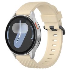 Cinturino per orologio in silicone con fibbia in acciaio Kalebol da 20 mm (colore crema)