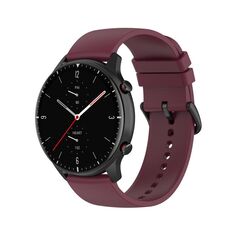 Cinturino per orologio in silicone con coda rotonda Kalebol da 20 mm (rosso vino)