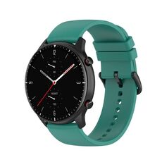 Cinturino per orologio in silicone con coda rotonda Kalebol da 22 mm (verde pino)