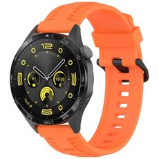 Cinturino per orologio in silicone con fibbia nera Kalebol da 22 mm (arancione)