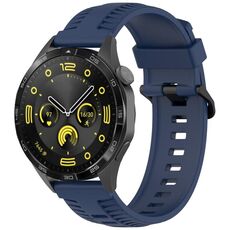 Cinturino per orologio in silicone con fibbia nera Kalebol da 22 mm (blu navy)