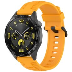 Cinturino per orologio in silicone con fibbia nera Kalebol da 22 mm (giallo)