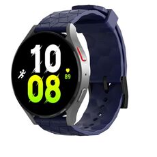 Cinturino in silicone tinta unita con motivo a football Kalebol da 20 mm (blu navy)