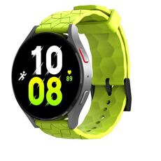 Cinturino in silicone tinta unita con motivo da football Kalebol da 22 mm (verde lime)