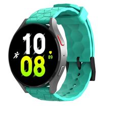 Cinturino in silicone tinta unita con motivo a football Kalebol da 22 mm (verde acqua)