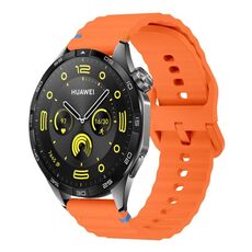 Cinturino per orologio in silicone con punto onda Kalebol da 20 mm (arancione)