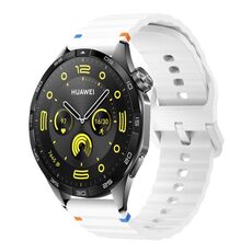 Cinturino per orologio in silicone con punto onda Kalebol da 20 mm (bianco)
