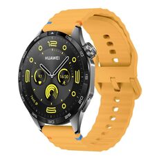 Cinturino per orologio in silicone Kalebol Wave Stitch da 20 mm (giallo)