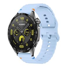 Cinturino per orologio in silicone Kalebol Wave Stitch da 20 mm (azzurro chiaro)