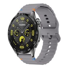 Cinturino per orologio in silicone Kalebol Wave Stitch da 20 mm (grigio scuro)