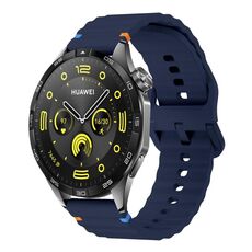 Cinturino per orologio in silicone Kalebol Wave Stitch da 20 mm (blu notte)