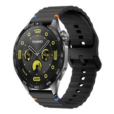 Cinturino per orologio in silicone Kalebol Wave Stitch da 22 mm (nero)