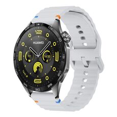 Cinturino per orologio in silicone Kalebol Wave Stitch da 22 mm (grigio chiaro)