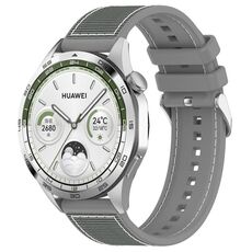 Cinturino per orologio in silicone intrecciato in nylon ibrido con fibbia argentata Kalebol Ordinary da 22 mm (grigio)