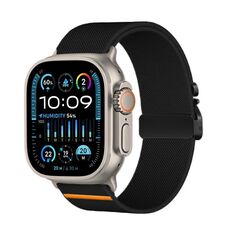 Per Apple Watch 46mm / 49mm / 45mm / 44mm Kalebol Parachute Buckle Cinturino elastico in nylon (nero)