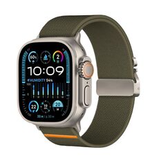 Per Apple Watch 46mm / 49mm / 45mm / 44mm Kalebol Parachute Buckle Cinturino elastico in nylon (verde militare)