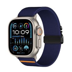 Per Apple Watch 46mm / 49mm / 45mm / 44mm Kalebol Parachute Buckle Cinturino elastico in nylon (blu notte)