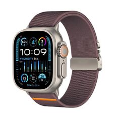 Per Apple Watch 46mm / 49mm / 45mm / 44mm Kalebol Parachute Buckle Cinturino elastico in nylon per orologio (viola fumo)
