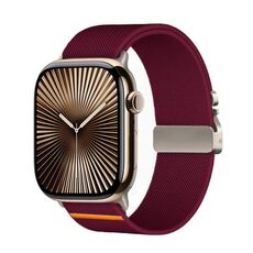Per Apple Watch 42mm / 41mm / 40mm / 38mm Kalebol Parachute Buckle Cinturino elastico in nylon (rosso vino)
