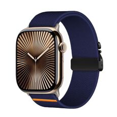 Per Apple Watch 42mm / 41mm / 40mm / 38mm Kalebol Parachute Buckle Cinturino elastico in nylon (blu notte)