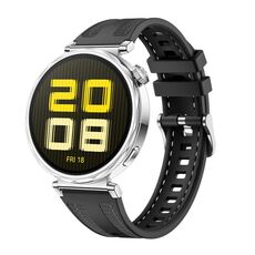 Cinturino per orologio in silicone composito Kalebol da 18 mm (nero)