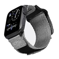 Per Apple Watch 42mm / 41mm / 40mm / 38mm Kalebol Canvas Nylon Hook and Loop Watch Band (grigio)