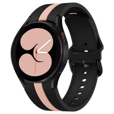 Per Samsung Galaxy Watch7 / 6 / 5 Kalebol Tre strisce verticali Cinturino in silicone con fibbia dello stesso colore (nero rosa)