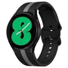 Per Samsung Galaxy Watch7 / 6 / 5 Kalebol Tre strisce verticali Cinturino in silicone con fibbia dello stesso colore (nero grigio)