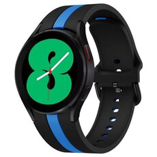 Per Samsung Galaxy Watch7 / 6 / 5 Kalebol Tre strisce verticali Cinturino in silicone con fibbia dello stesso colore (nero blu)